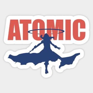 Most iconic moment from the Eminence in Shadow anime show in episode 5 - Cid Kagenou said I am ATOMIC in a cool silhouette Sticker